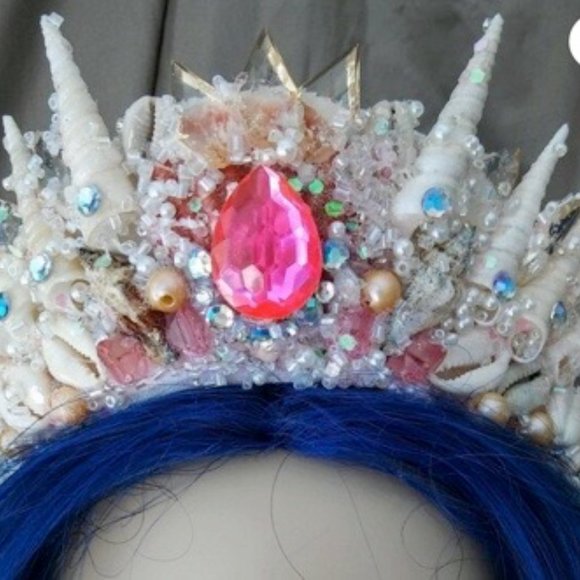 Handmade Mermaid Beach Wedding Tiara Seashells Crown